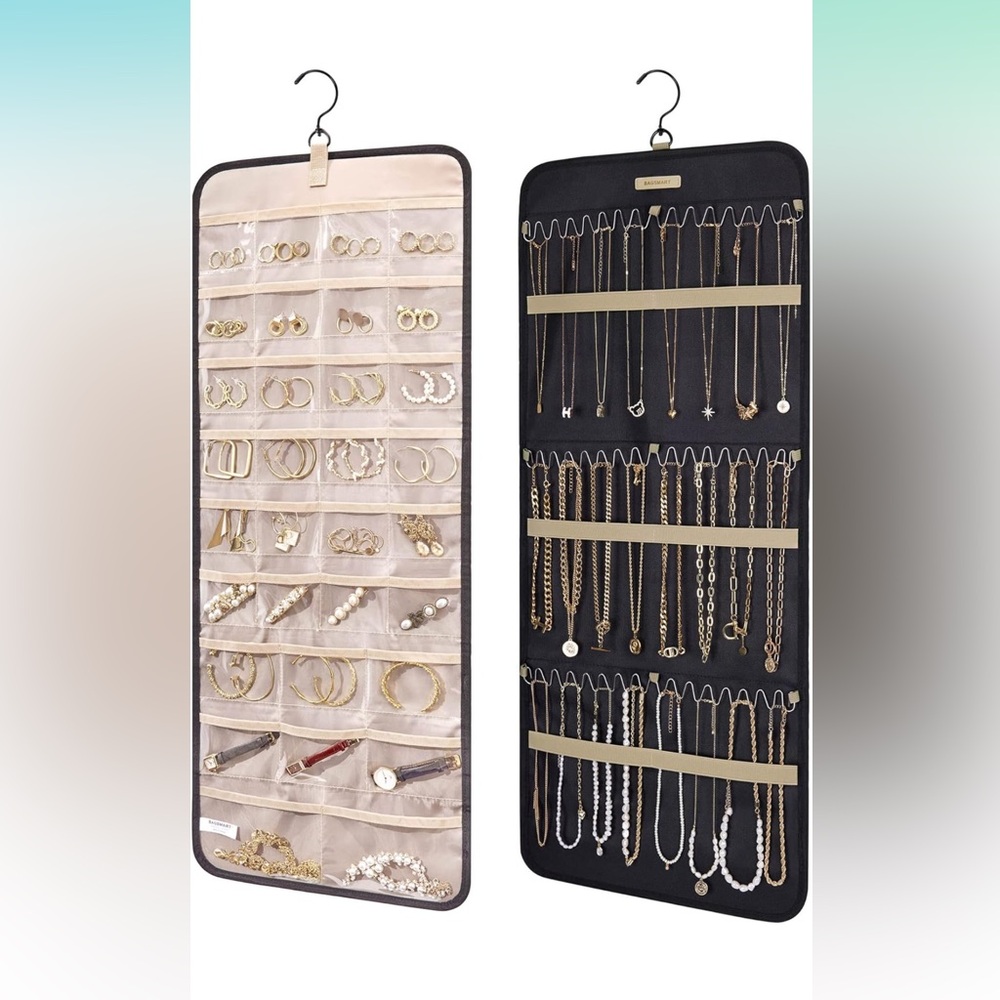 EUC Hanging Jewelry Organizer with Pockets